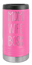 Load image into Gallery viewer, Mom Wife Boss Laser Engraved Slim Can Insulated Koosie
