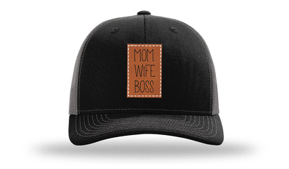 Mom Wife Boss Leather Patch Richardson 112 Hat