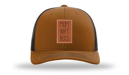 Mom Wife Boss Leather Patch Richardson 112 Hat