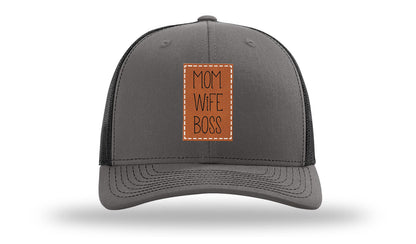 Mom Wife Boss Leather Patch Richardson 112 Hat