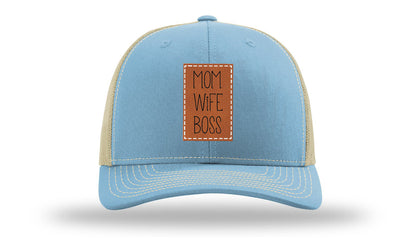 Mom Wife Boss Leather Patch Richardson 112 Hat