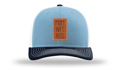 Mom Wife Boss Leather Patch Richardson 112 Hat