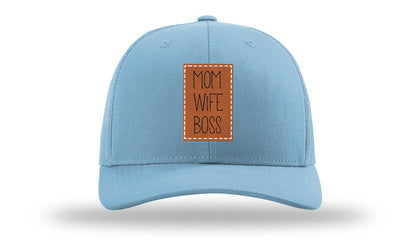 Mom Wife Boss Leather Patch Richardson 112 Hat