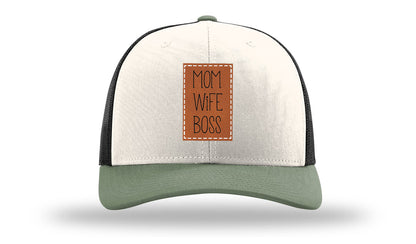 Mom Wife Boss Leather Patch Richardson 112 Hat
