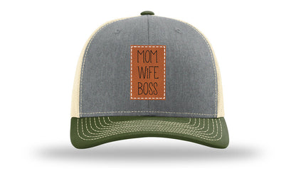 Mom Wife Boss Leather Patch Richardson 112 Hat