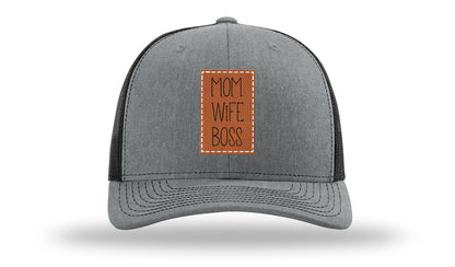 Mom Wife Boss Leather Patch Richardson 112 Hat