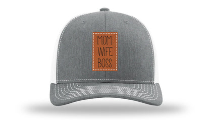 Mom Wife Boss Leather Patch Richardson 112 Hat