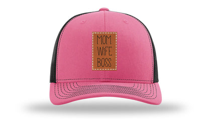 Mom Wife Boss Leather Patch Richardson 112 Hat