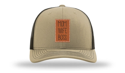 Mom Wife Boss Leather Patch Richardson 112 Hat