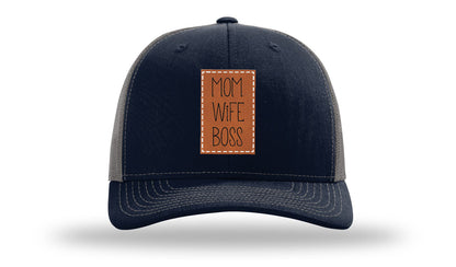 Mom Wife Boss Leather Patch Richardson 112 Hat