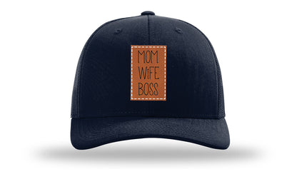 Mom Wife Boss Leather Patch Richardson 112 Hat