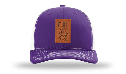 Mom Wife Boss Leather Patch Richardson 112 Hat