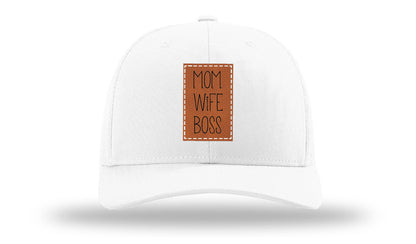Mom Wife Boss Leather Patch Richardson 112 Hat