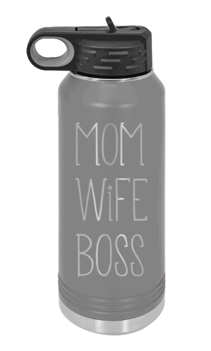 Mom Wife Boss - 32oz Mug Laser Engraved- Dark Grey