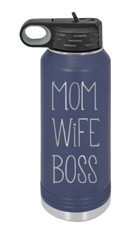 Mom Wife Boss - 32oz Mug Laser Engraved- Navy