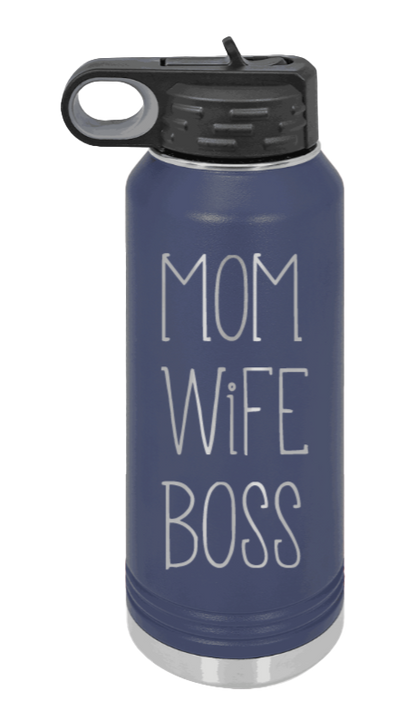 Mom Wife Boss - 32oz Mug Laser Engraved- Navy