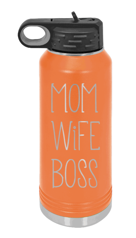 Mom Wife Boss - 32oz Mug Laser Engraved- Orange
