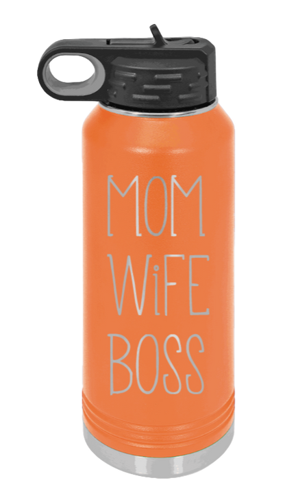 Mom Wife Boss - 32oz Mug Laser Engraved- Orange