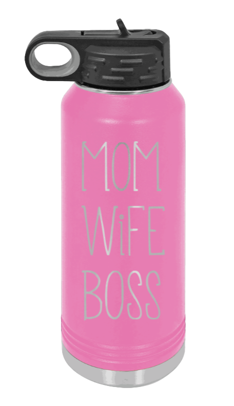Mom Wife Boss - 32oz Mug Laser Engraved- Pink