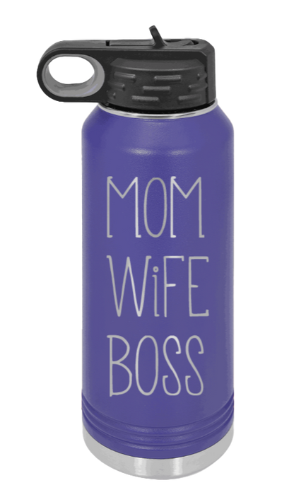 Mom Wife Boss - 32oz Mug Laser Engraved- Purple
