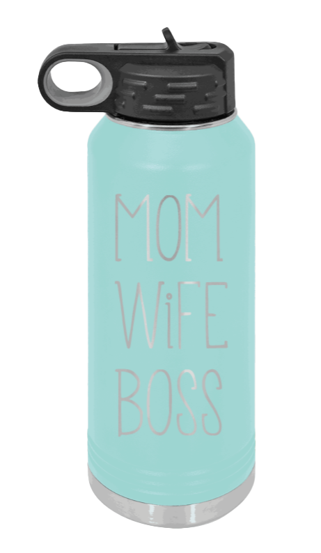 Mom Wife Boss - 32oz Mug Laser Engraved- Teal