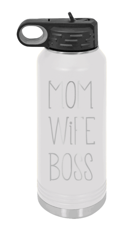 Mom Wife Boss - 32oz Mug Laser Engraved- White
