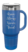 Load image into Gallery viewer, Brave Strong Known Loved 40oz Handle Mug Laser Engraved
