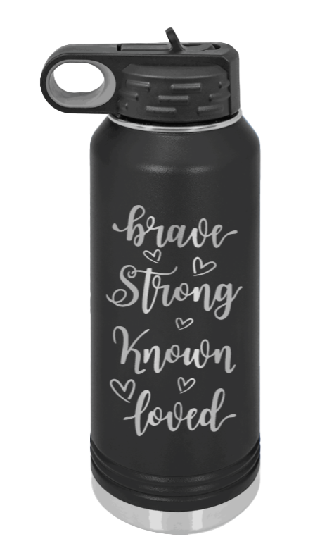 Brave Strong Known Loved - 32oz Mug Laser Engraved- Black
