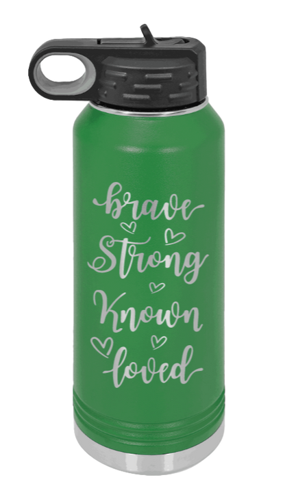 Brave Strong Known Loved - 32oz Mug Laser Engraved- Green
