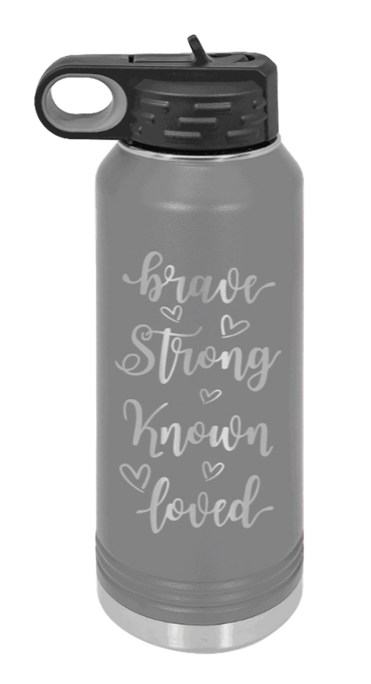 Brave Strong Known Loved - 32oz Mug Laser Engraved- Dark Grey