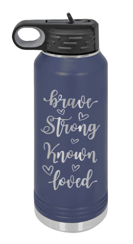 Brave Strong Known Loved - 32oz Mug Laser Engraved- Navy