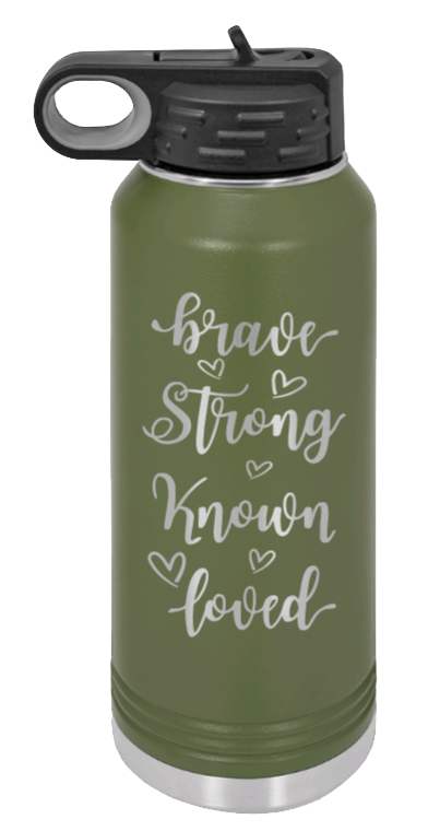 Brave Strong Known Loved - 32oz Mug Laser Engraved- Olive