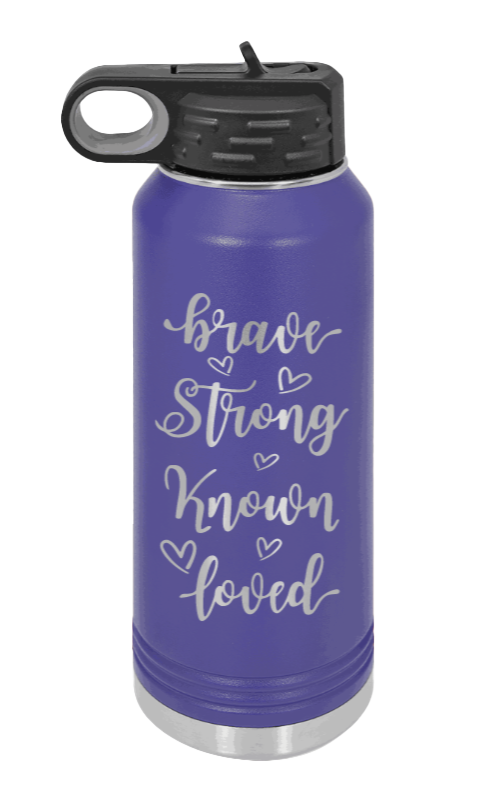 Brave Strong Known Loved - 32oz Mug Laser Engraved- Purple