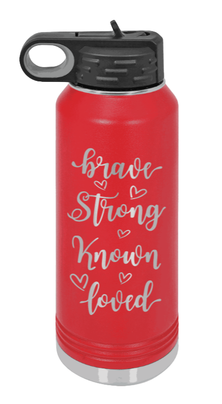 Brave Strong Known Loved - 32oz Mug Laser Engraved- Red