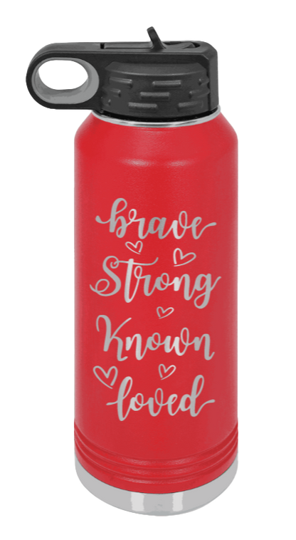 Brave Strong Known Loved - 32oz Mug Laser Engraved- Red