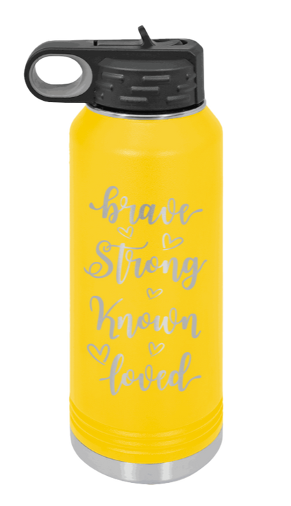 Brave Strong Known Loved - 32oz Mug Laser Engraved- Yellow