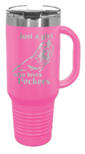 Load image into Gallery viewer, Just A Girl Who Loves Peckers 40oz Handle Mug Laser Engraved
