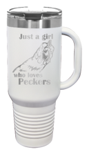 Load image into Gallery viewer, Just A Girl Who Loves Peckers 40oz Handle Mug Laser Engraved
