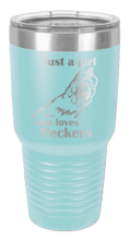 Load image into Gallery viewer, Just a Girl who loves Peckers Laser Engraved Tumbler (Etched)
