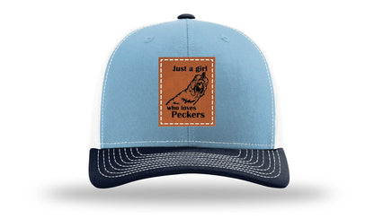 Just A Girl Who Loves Peckers Leather Patch Richardson 112 Hat