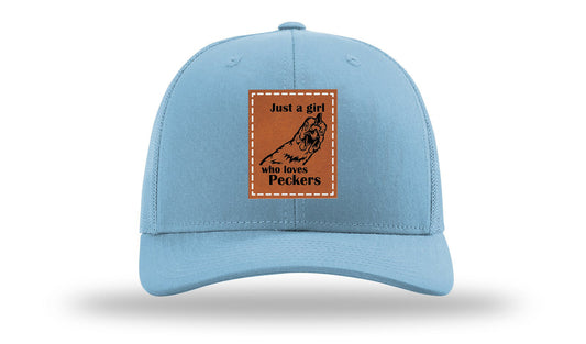 Just A Girl Who Loves Peckers Leather Patch Richardson 112 Hat