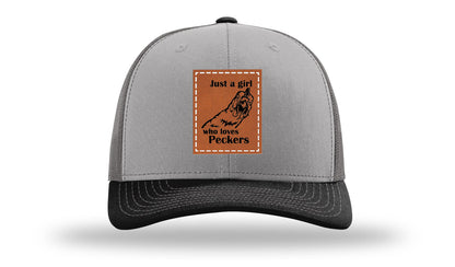 Just A Girl Who Loves Peckers Leather Patch Richardson 112 Hat