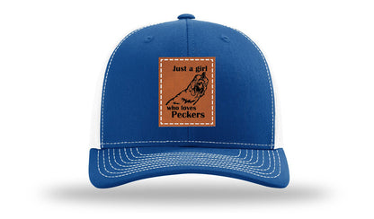 Just A Girl Who Loves Peckers Leather Patch Richardson 112 Hat