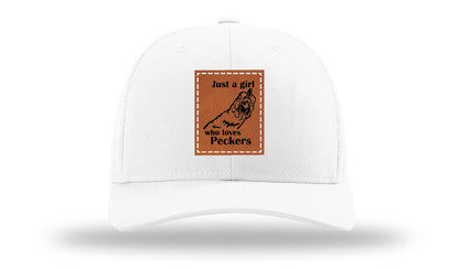 Just A Girl Who Loves Peckers Leather Patch Richardson 112 Hat