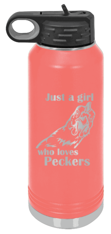 Just A Girl Who Loves Peckers - 32oz Mug Laser Engraved- Coral