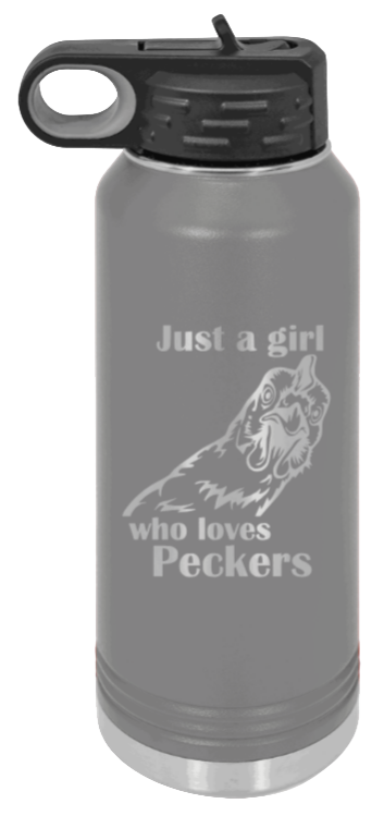 Just A Girl Who Loves Peckers - 32oz Mug Laser Engraved- Dark Grey