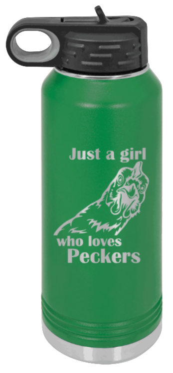 Just A Girl Who Loves Peckers - 32oz Mug Laser Engraved- Green