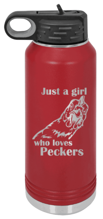 Just A Girl Who Loves Peckers - 32oz Mug Laser Engraved- Maroon