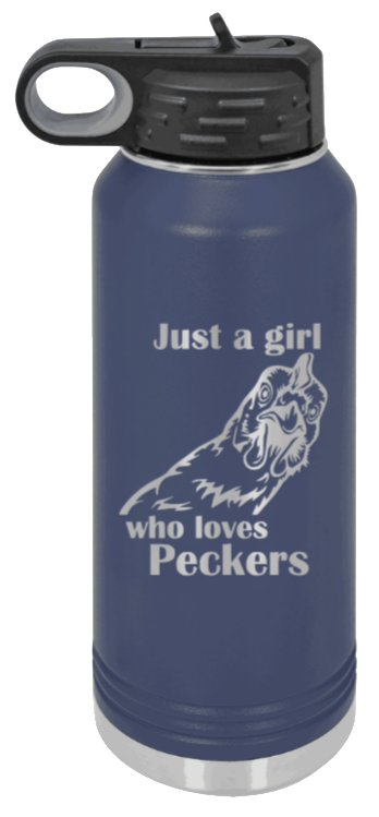 Just A Girl Who Loves Peckers - 32oz Mug Laser Engraved- Navy