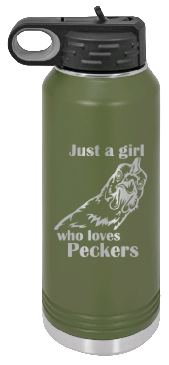 Just A Girl Who Loves Peckers - 32oz Mug Laser Engraved- Olive